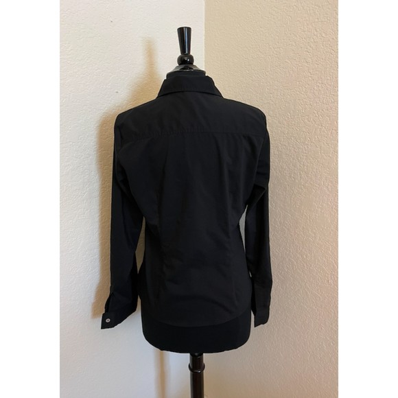 Studio V Black Button Up Fitted- Button Roll Sleeves -Sz M - Picture 4 of 10